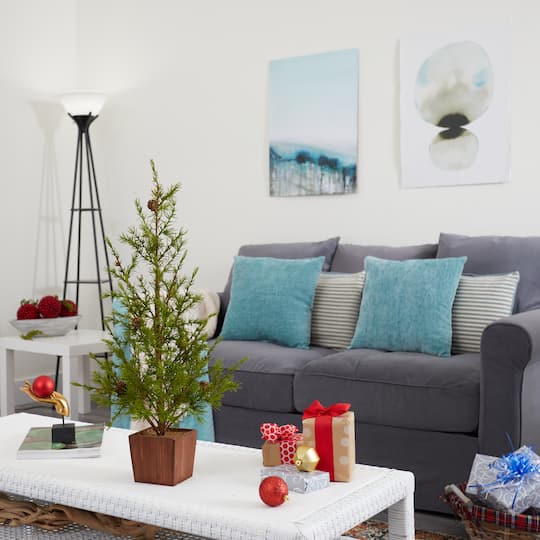 28" Unlit Alpine Artificial Potted Christmas Tree
